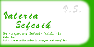 valeria sefcsik business card